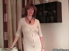 FreeKiloSex presents: Redheaded mom plays with her nipples and pussy (compilation)