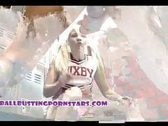 FreeKiloSex presents: Coco velvett blonde cheerleader femdom ballbusting blowjob
