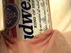 FreeKiloSex presents: Extreme object insertion using a budweiser beer can