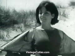 FreeKiloSex presents: Nudist girl's day on a beach (1960s vintage)