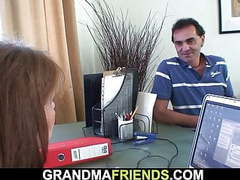 FreeKiloSex presents: Busty office granny double penetration