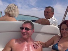 FreeKiloSex presents: Hot ass blondie britney drops her clothes for sex on the boat, Group Sex, Hardcore, Outdoor, Reality, Yacht, Foursome, Bikini