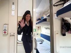 FreeKiloSex presents: Seduced the conductor on the train and fucked while she had a break