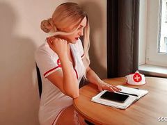 FreeKiloSex presents: German nurse lauren help guy with sex to get a sperm sample
