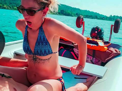 FreeKiloSex presents: Wife gets fucked on a boat and gets a creampie from her husband's best friend
