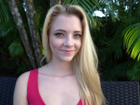 FreeKiloSex presents: Blonde neighbor riley star wants into the pool and offers her pussy