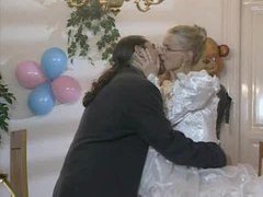 FreeKiloSex presents: Bride in glasses has cock in her ass