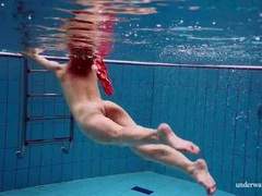 FreeKiloSex presents: Teen swimming in her red satin prom dress