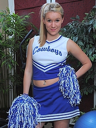 FreeKiloSex presents: Cheerleader Kristi Kay drops pompoms and gets naked