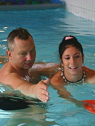 FreeKiloSex presents: Brunette teenage beauty fucked by a horny swim teaching paps