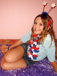 FreeKiloSex presents: Cute teen masturbates pussy in fancy dress