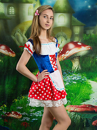 FreeKiloSex presents: Very hot blonde teen beauty in an adorable outfit slowly takes it off to reveal her nice and perky boobs