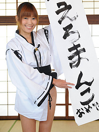 FreeKiloSex presents: Turned on Yuuno Hoshi shows new ways to do calligraphy on the table