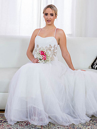 FreeKiloSex presents: Blonde bride Anna Khara has sex with the groom and a photographer at once